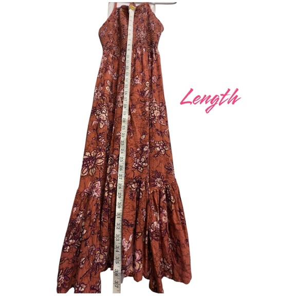 Maurices Terracotta Cami Strap Smocked Floral Hanky Ruffled Hem Tiered Sundress - Picture 7 of 11